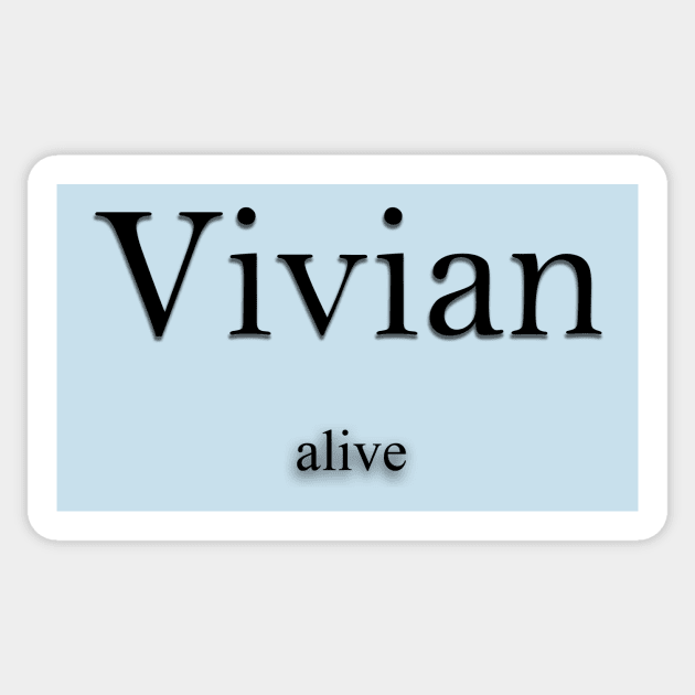 Vivian Name meaning Sticker by Demonic cute cat